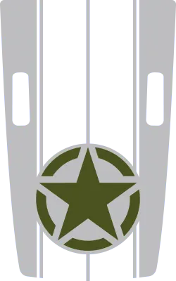 2018-2023 Wrangler JL JLU / Gladiator JT Rubicon Hood Decal Graphic graphic design style 14 image.